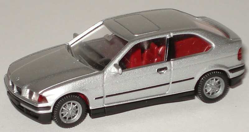 Foto 1:87 BMW 3er Compact (E36) silbermet., IA rot Wiking 1980423