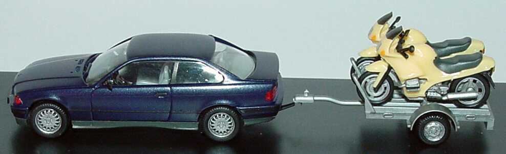 Foto 1:87 BMW 3er Coupé + BMW R 1100 RS (325i blaumet., 2x R 1100 RS gelb) Werbemodell herpa 80419420563