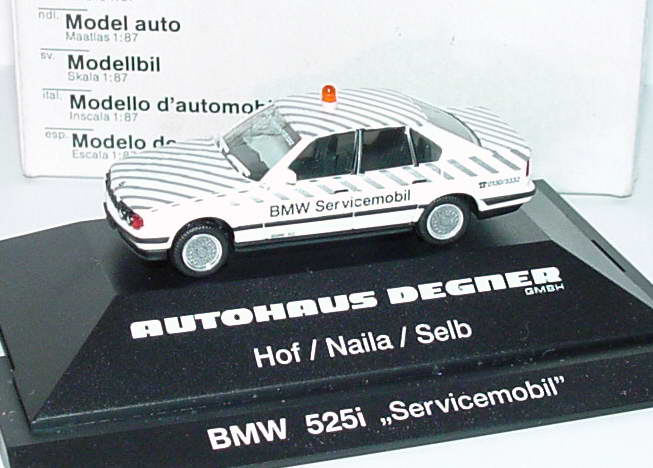 Foto 1:87 BMW 525i (E34) BMW Servicemobil, Autohaus Degner Hof/Naila/Selb Werbemodell herpa