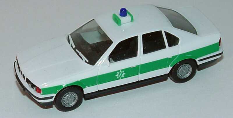 Foto 1:87 BMW 525i (E34) Polizei bayrisch (1 Blaulicht, Spiegel fest) herpa 4112