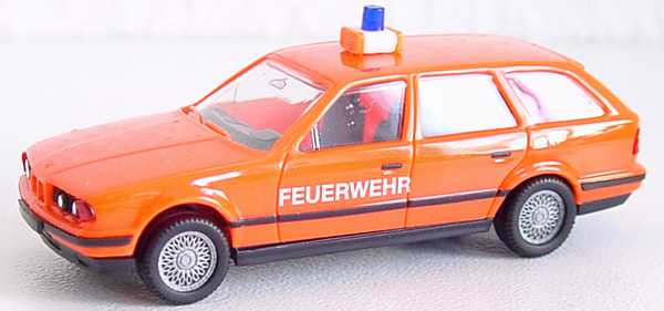 Foto 1:87 BMW 525i touring Feuerwehr tagesleuchtrot herpa 181020