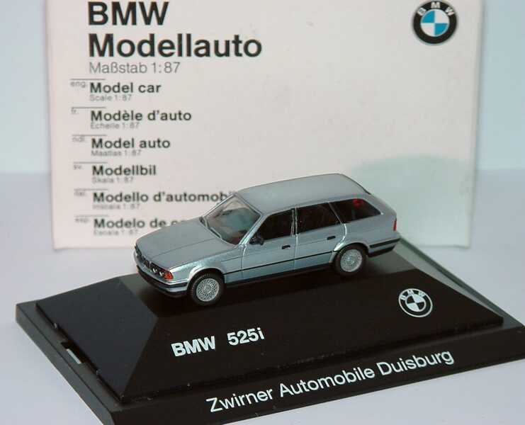Foto 1:87 BMW 525i touring silber-met. Zwirner Automobile Duisburg Werbemodell herpa