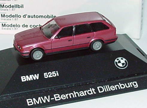 Foto 1:87 BMW 525i touring weinrot-met. BMW-Bernhardt Dillenburg Werbemodell herpa