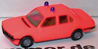 Foto 1:87 BMW 528i (E12) Feuerwehr ELW tagesleuchtrot (neue Felgen) herpa 4062/1