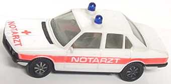 Foto 1:87 BMW 528i (E12) Notarzt, IA grau (Mängel) herpa 4061