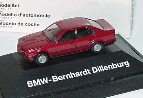 Foto 1:87 BMW 535i (E34) calypsorot-met. BMW-Bernhardt Dillenburg Werbemodell herpa