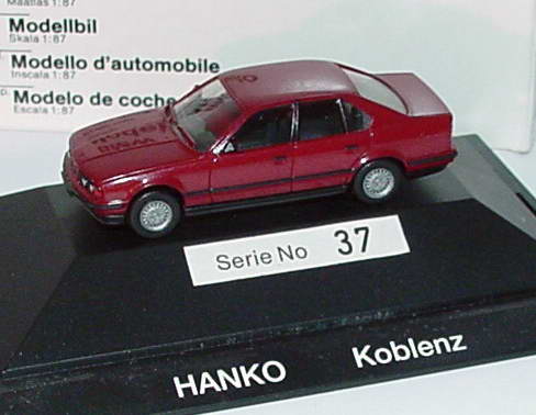 Foto 1:87 BMW 535i (E34) calypsorot-met. Hanko Koblenz Werbemodell herpa