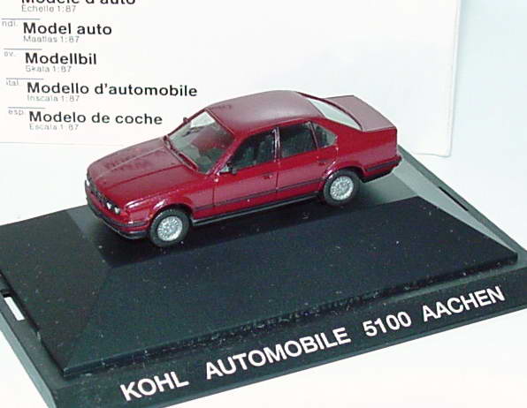 Foto 1:87 BMW 535i (E34) calypsorot-met. Kohl Automobile Aachen Werbemodell herpa