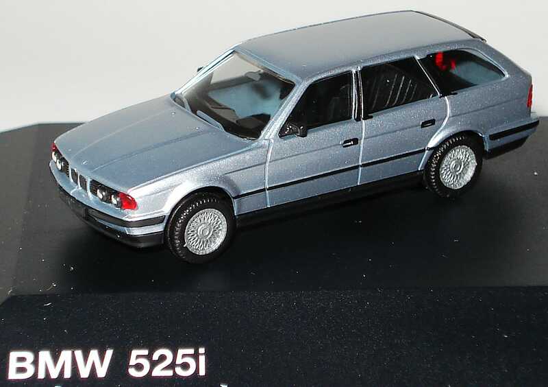 Foto 1:87 BMW 5er-Reihe (525i (E34) touring silber + 535i (E34) blaumet.)Werbemodell herpa 82229414849