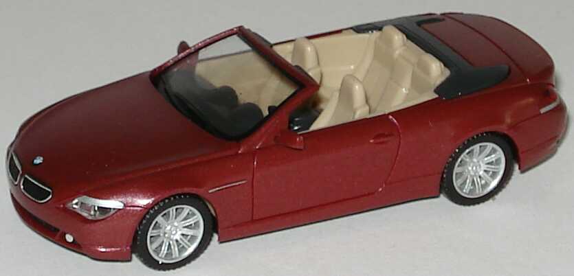 Foto 1:87 BMW 6er Cabrio (E64) chiarettorot-met. herpa 80410153432