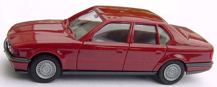 Foto 1:87 BMW 735i (E32) bordeaux-rot herpa 020434