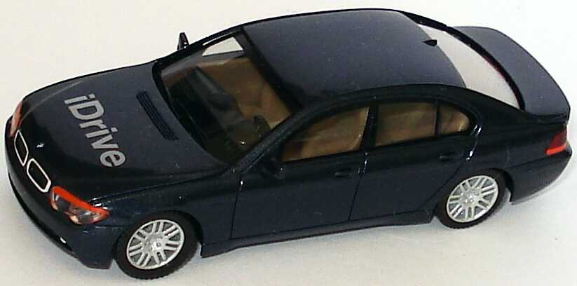 Foto 1:87 BMW 745i (E65) iDrive dunkelblaumet., IAA Frankfurt 2001 (ohne Klappbox) herpa 80410139869