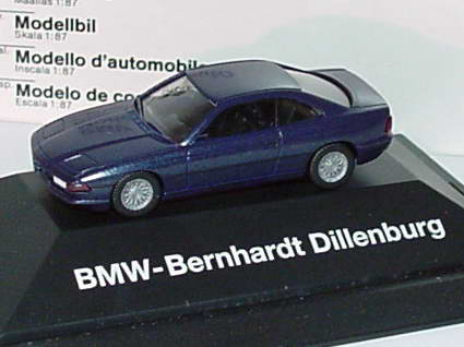 Foto 1:87 BMW 850i dunkelblau-met. BMW-Bernhardt Dillenburg Werbemodell herpa