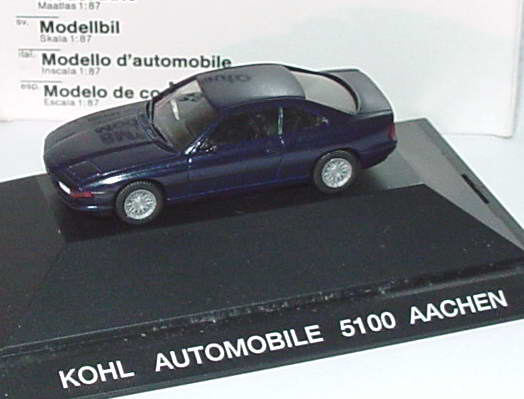 Foto 1:87 BMW 850i dunkelblau-met. Kohl Automobile Aachen Werbemodell herpa