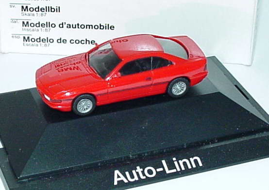 Foto 1:87 BMW 850i rot Auto-Linn Werbemodell herpa