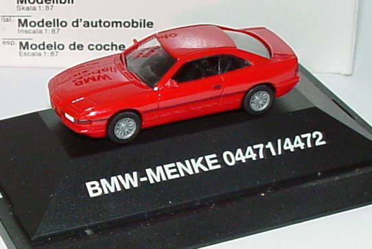 Foto 1:87 BMW 850i rot BMW-Menke 04471/4472 Werbemodell herpa