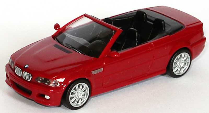 Foto 1:87 BMW M3 Cabrio (E46) rotbordeaux (ohne Klappbox) herpa 80410024427