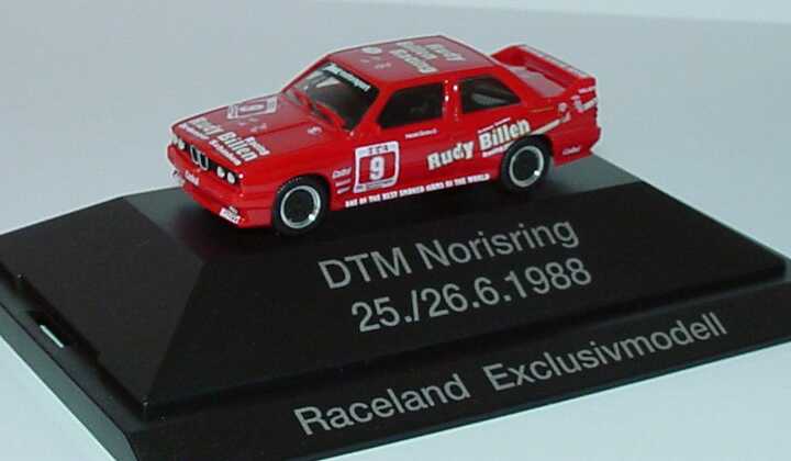 Foto 1:87 BMW M3 (E30) DTM 1988 Valier, Rudy Billem Nr.9, Harald Grohs DTM Norisring 25./26.6.1988 herpa 20-93004