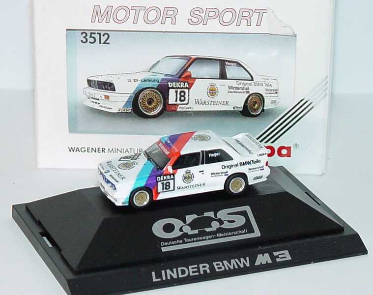 Foto 1:87 BMW M3 (E30) DTM 1989 Linder Nr.18, Heger herpa 3512
