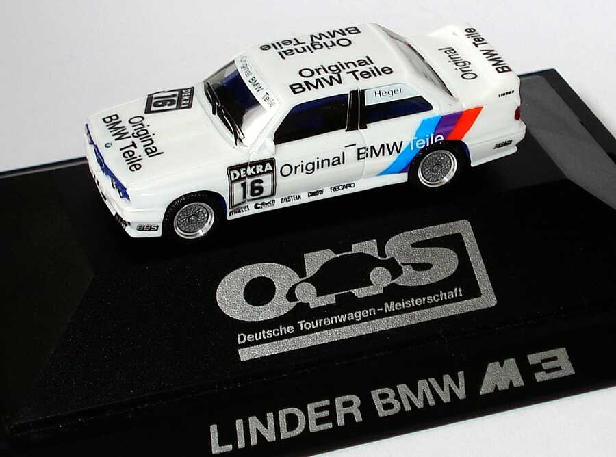 Foto 1:87 BMW M3 (E30) DTM 1991 Linder, Original BMW Teile Nr.16, Heger herpa 3533
