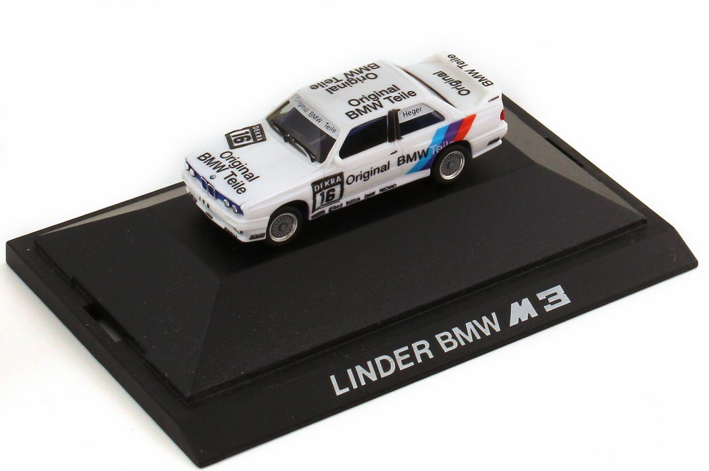 Foto 1:87 BMW M3 (E30) DTM 1991 Linder, Original BMW Teile Nr.16, Altfried Heger Werbemodell herpa 82229417882