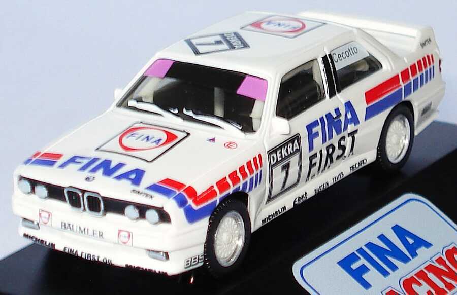 Foto 1:87 BMW M3 (E30) DTM 1992 Fina First Nr.7, Cecotto, Sockeldruck Fina Racing herpa