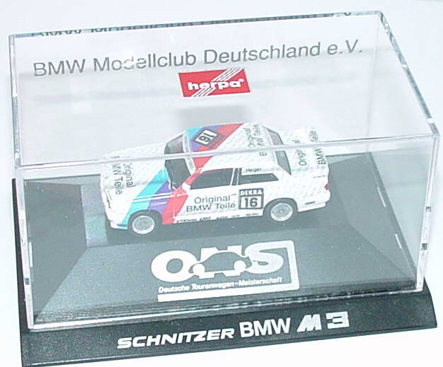 Foto 1:87 BMW M3 (E30) DTM 1992 Schnitzer, Original BMW Teile Nr.16, Heger BMW Modellclub Deutschland e. V. herpa 035514