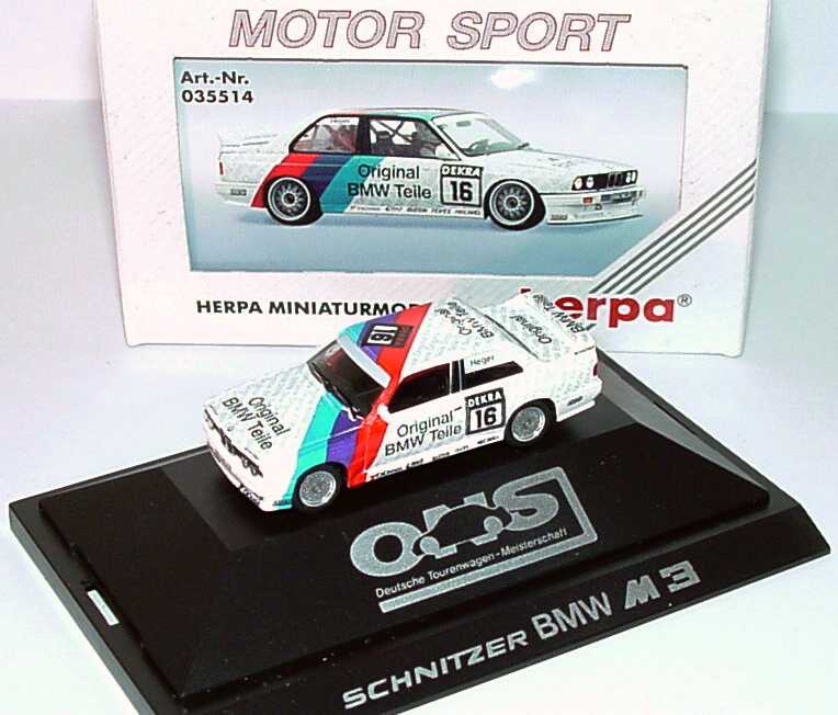 Foto 1:87 BMW M3 E30 DTM 1992 Schnitzer Original BMW Teile Nr.16 Altfried Heger - herpa 035514