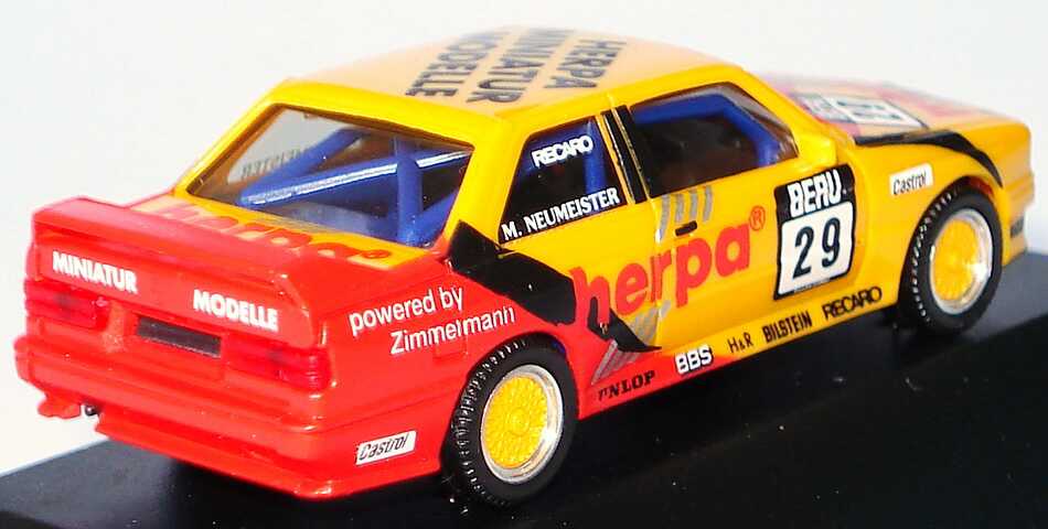 Foto 1:87 BMW M3 E30 DTT 1992 Herpa Miniatur Modelle Nr.29 Michael Neumeister - herpa 035484