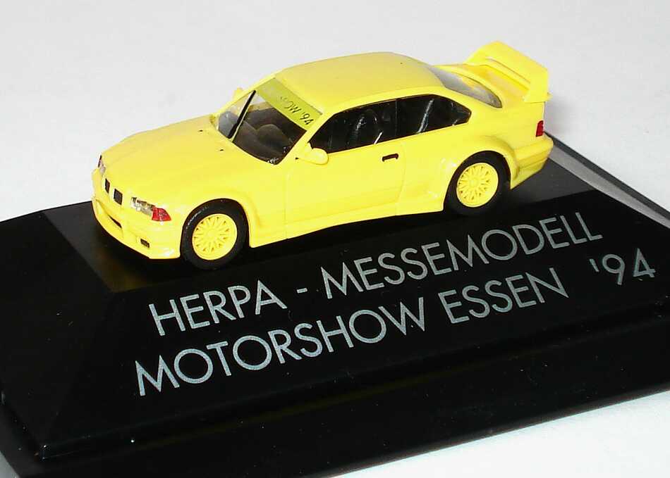 Foto 1:87 BMW M3 GTR gelb Motorshow Essen ´94 herpa