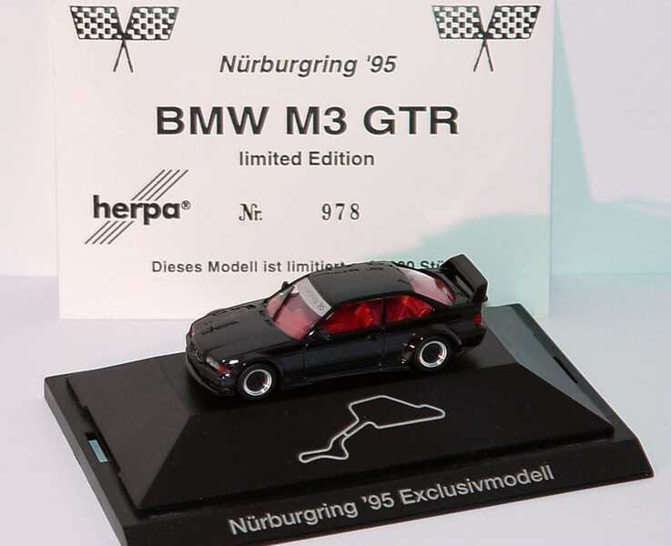 Foto 1:87 BMW M3 GTR schwarz Nürburgring ´95 mit Zertifikat herpa