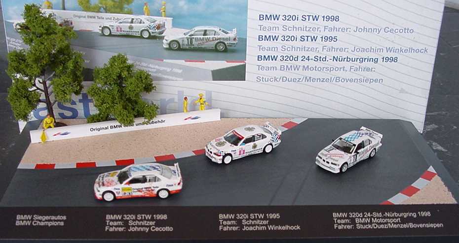 Foto 1:87 BMW Motorsport-Diorama BMW Siegerautos (STW 95 + 98, 24h Nürburgring 98) herpa