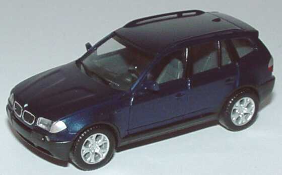 Foto 1:87 BMW X3 E83 dunkelblau-met. - herpa 033220