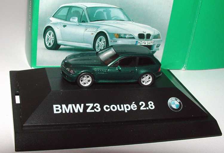 Foto 1:87 BMW Z3 Coupé 2.8 dunkelgrün-met. Werbemodell herpa 80419420696