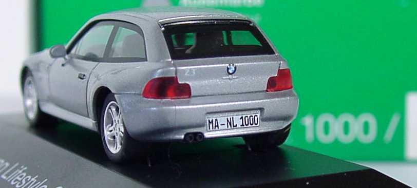 Foto 1:87 BMW Z3 Coupé 2.8 silber-met. Eröffnung Lifestyle Shop BMW NL Mannheim 11/97 herpa