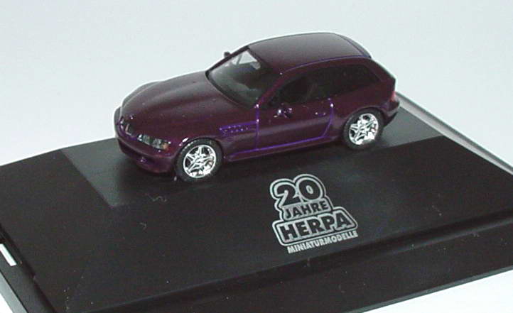 Foto 1:87 BMW Z3 M-Coupé dunkelviolett-met. 20 Jahre Herpa herpa 187336