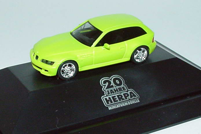 Foto 1:87 BMW Z3 M-Coupé gelbgrün 20 Jahre Herpa herpa 187336