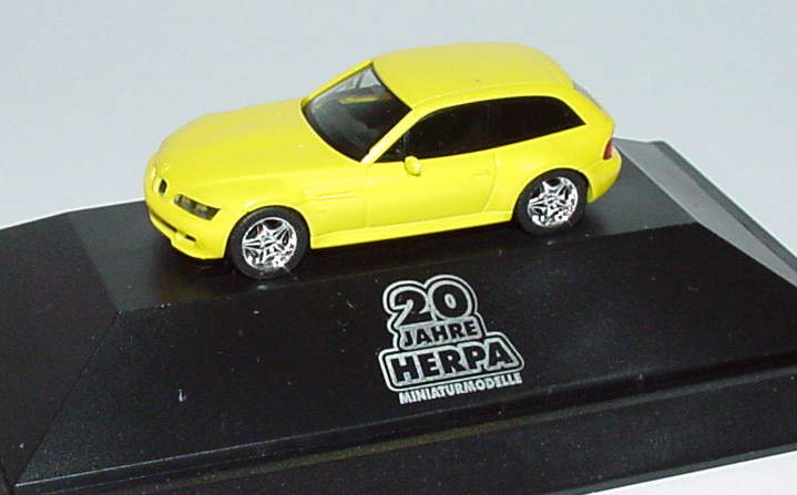 Foto 1:87 BMW Z3 M-Coupé zinkgelb 20 Jahre Herpa herpa 187336