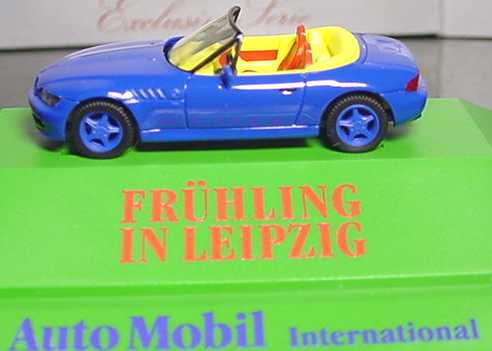 Foto 1:87 BMW Z3 blau, IA gelb/rot Frühling Leipzig AMI herpa