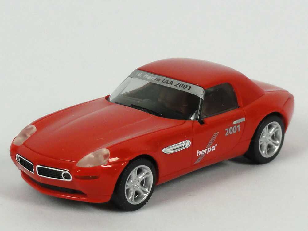 Foto 1:87 BMW Z8 rot mit Hardtop 18. Herpa IAA 2001, ... für Sie geben wir unser Bestes (mit Traubenzucker) herpa