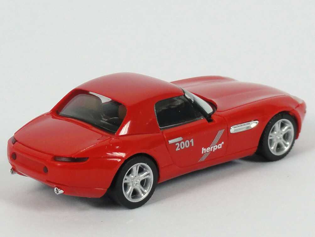 Foto 1:87 BMW Z8 rot mit Hardtop 18. Herpa IAA 2001, ... für Sie geben wir unser Bestes (mit Traubenzucker) herpa