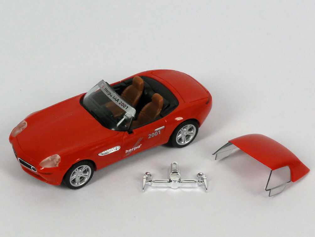 Foto 1:87 BMW Z8 rot mit Hardtop 18. Herpa IAA 2001, ... für Sie geben wir unser Bestes (mit Traubenzucker) herpa