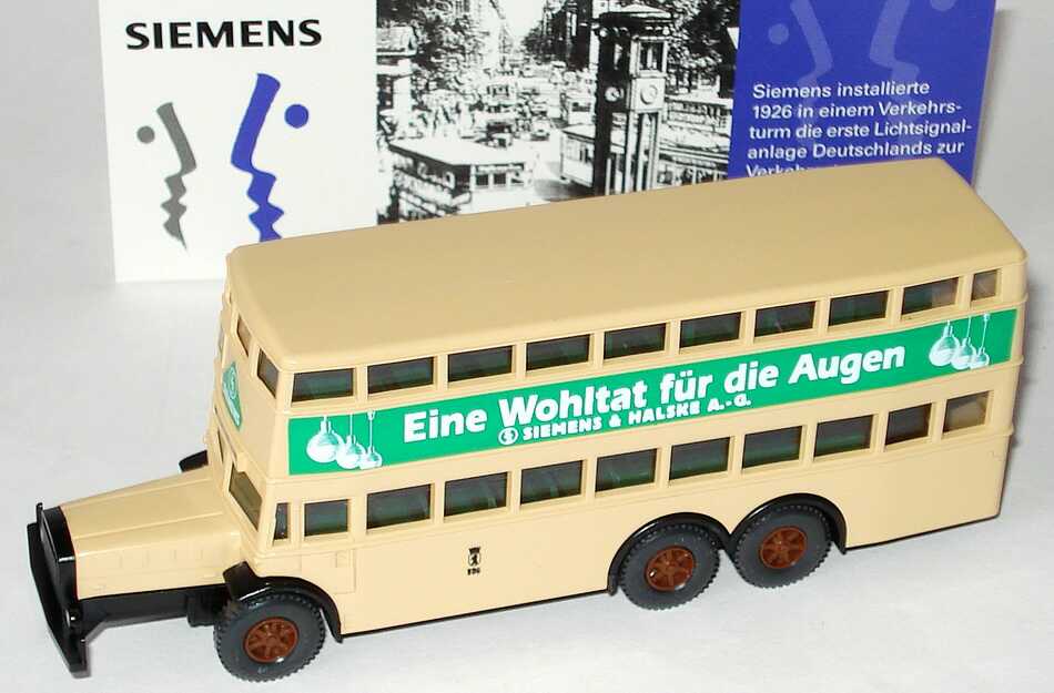 Foto 1:87 Berliner Doppelstockbus D38 Eine Wohltat für die Augen Siemens-Sondermodell Wiking