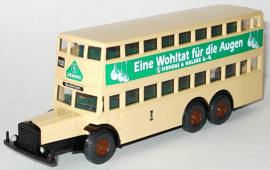 Foto 1:87 Berliner Doppelstockbus D38 Eine Wohltat für die Augen Siemens-Sondermodell Wiking