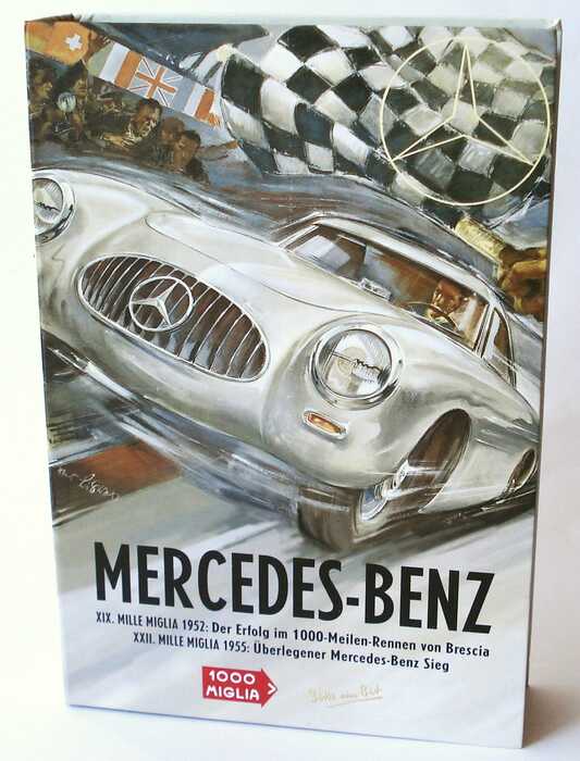 Foto 1:87 Bitburger Mercedes-Benz Oldtimer-Set-Packung 1955 Mille-Miglia, Roma due (300SL Gullwing, 300SLR zweisitzig) Grell Werbemittel