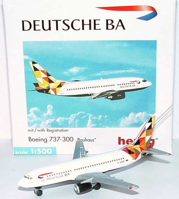 Foto 1:500 Boeing B 737-300 Deutsche BA Design Bauhaus herpa Wings 511490