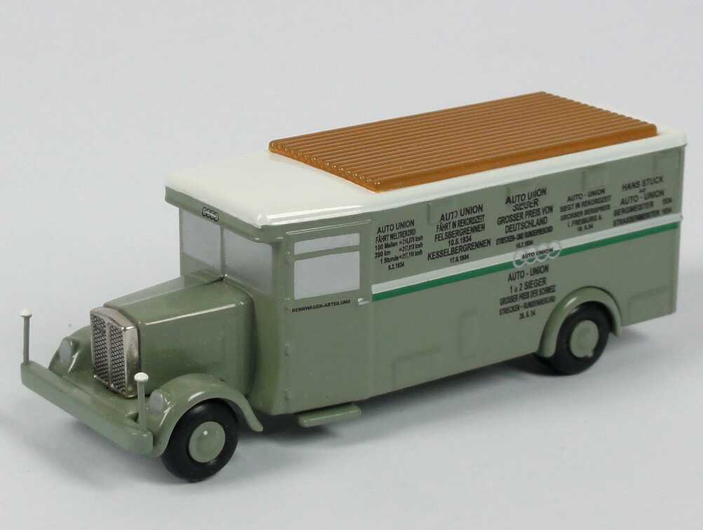 Foto 1:87 Büssing NAG Renntransporter Auto Union Erfolge 1934 Schuco Piccolo 1624
