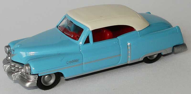 Foto 1:87 Cadillac de Ville Cabrio (1952) geschlossen hellgraublau/weiß Praliné