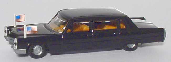 Foto 1:87 Cadillac Fleetwood Seventy-Five Limousine lang (1966) schwarz, Staatslimousine USA Praliné