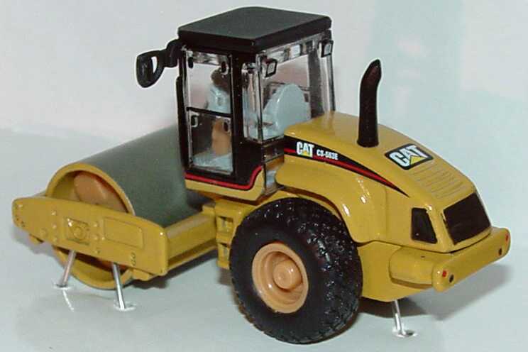 Foto 1:87 Caterpillar CAT CS-563E Vibrationswalze mit Glattmantelbandage CAT-gelb (Die-Cast-Modell) Norscot 55155
